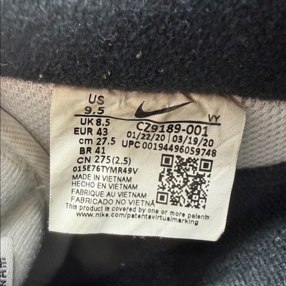 Nike Air Force 1 White and Black Sneakers with Gold Accents - Picture 7 of 7